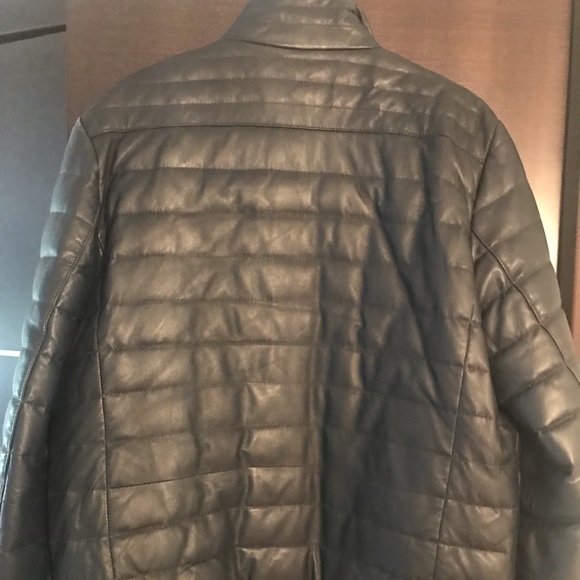 Saks Fifth Ave Leather Puffer - Picture 4 of 10